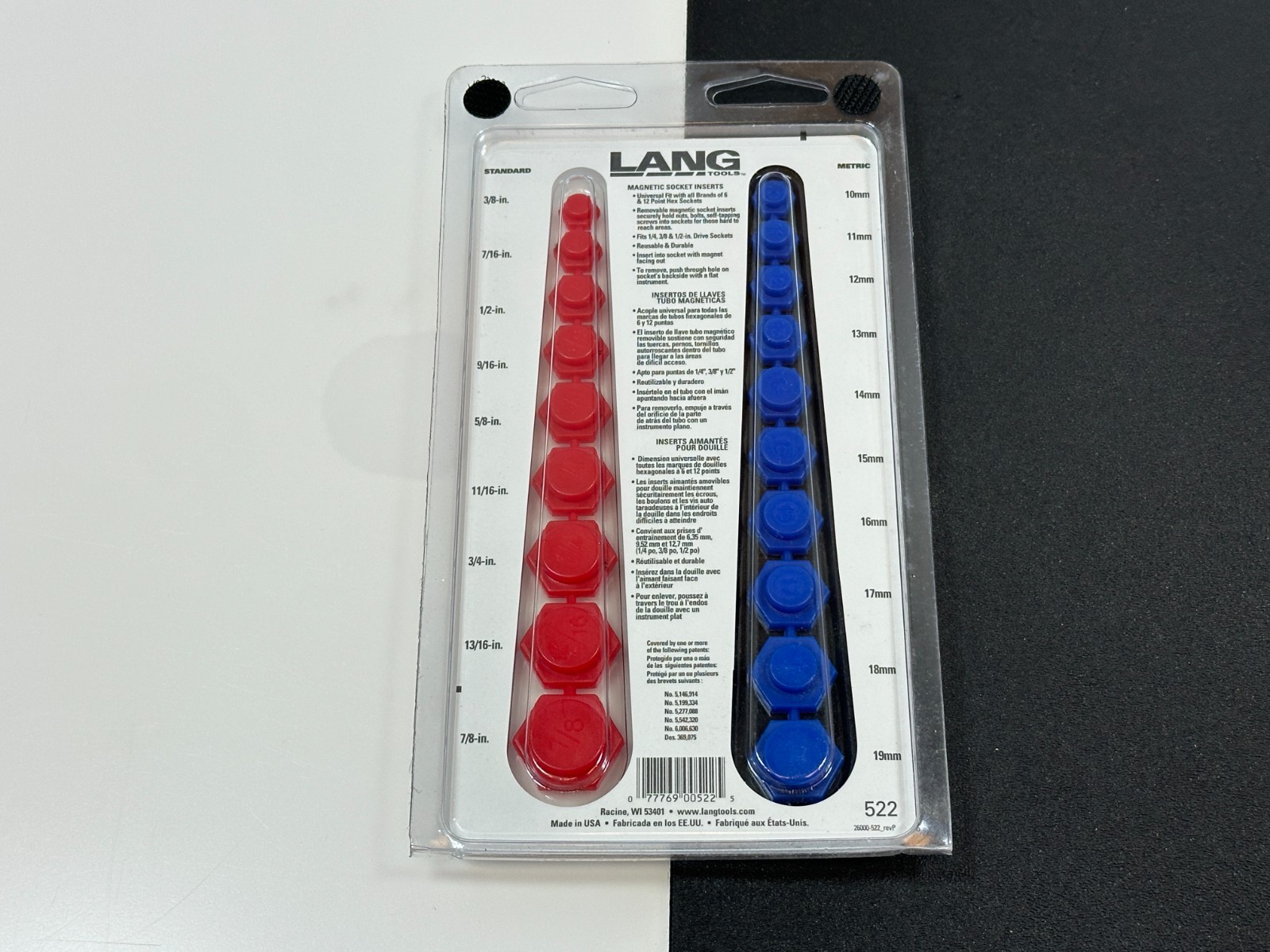 🇺🇸 NEW Lang Tools USA 522 19 Piece Magnetic Socket Inserts, SAE and Metric