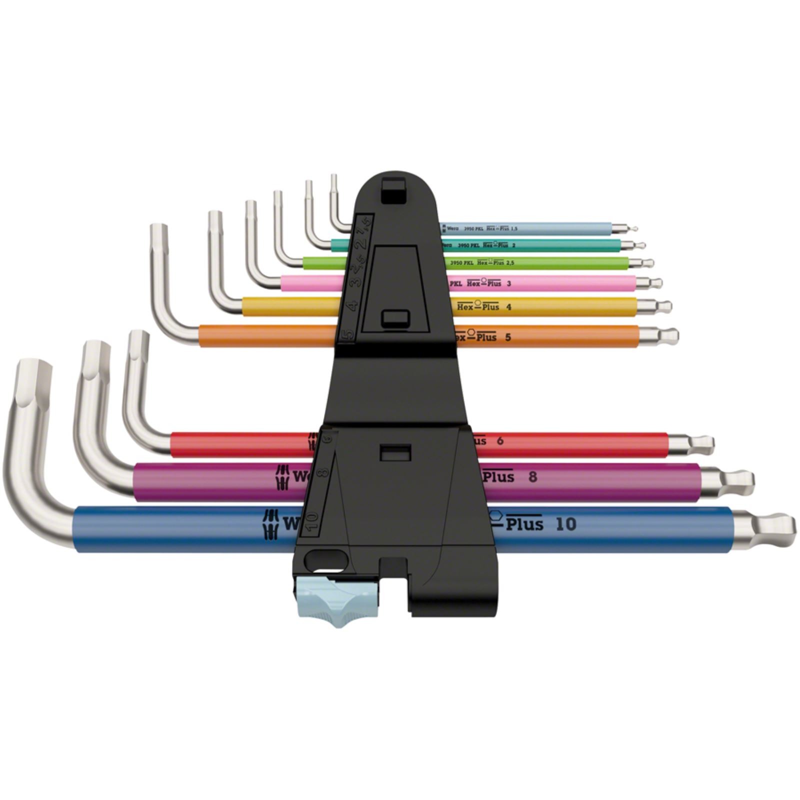 Wera 3950 SPKL Hex Wrench Multicolor Long Arm Hex Set – 9-Pieces 05022669001