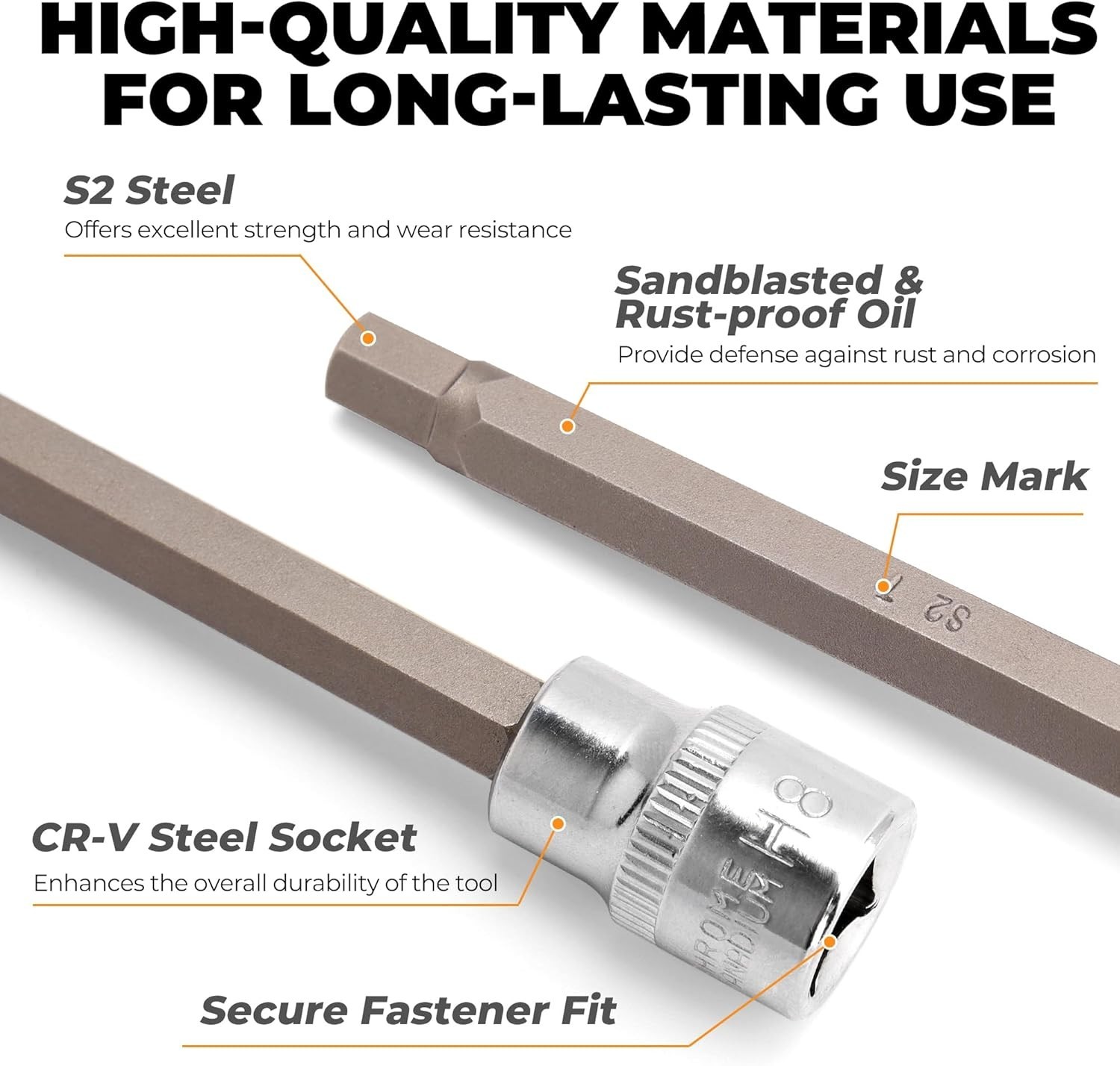 Metric & SAE Long Allen Socket Set – 3mm to 12mm