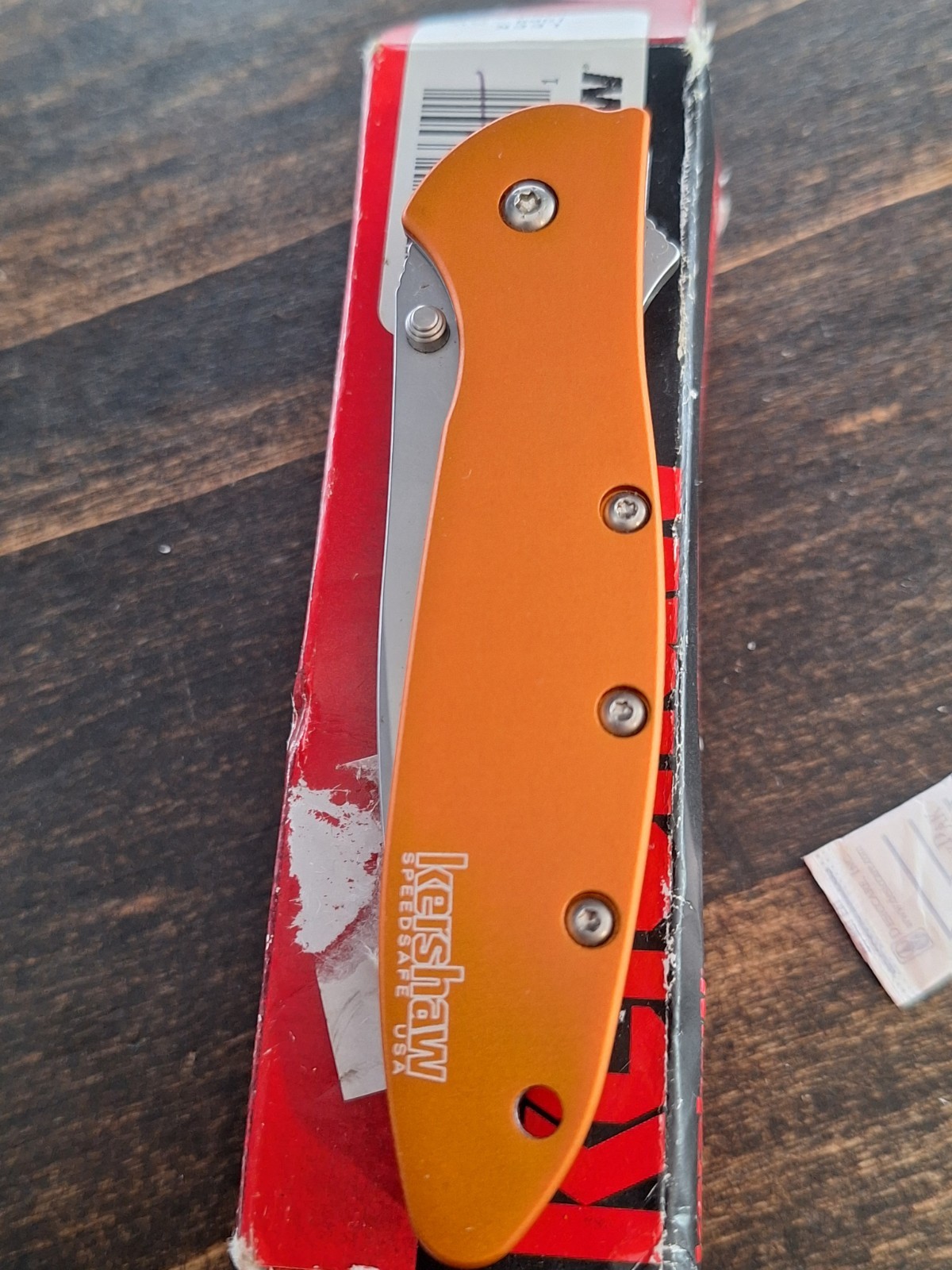 Kershaw Orange LEEK Pocket Knife w/Clip & Assisted Opening USA #1660OR