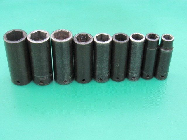 SNAP ON 309SIMY 1/2″ TO 1″ 1/2″ DRIVE SAE 6 PT DEEP IMPACT 9 PC SOCKET SET SIM