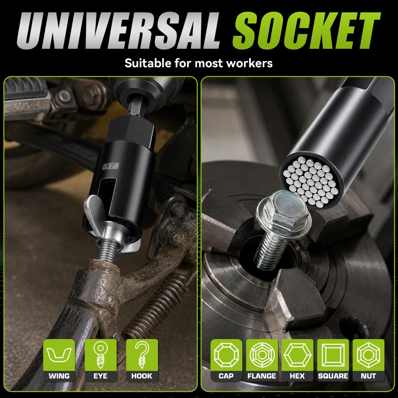 Magnetic Socket Set for Impact Driver & Drill – Nut Driver Bits, Adapters, Exten