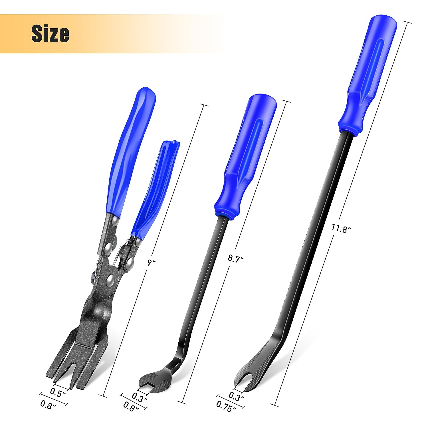 Auto Trim Removal Tool Set – 3 Pcs No Scratch Pry Kit with Storage Bag