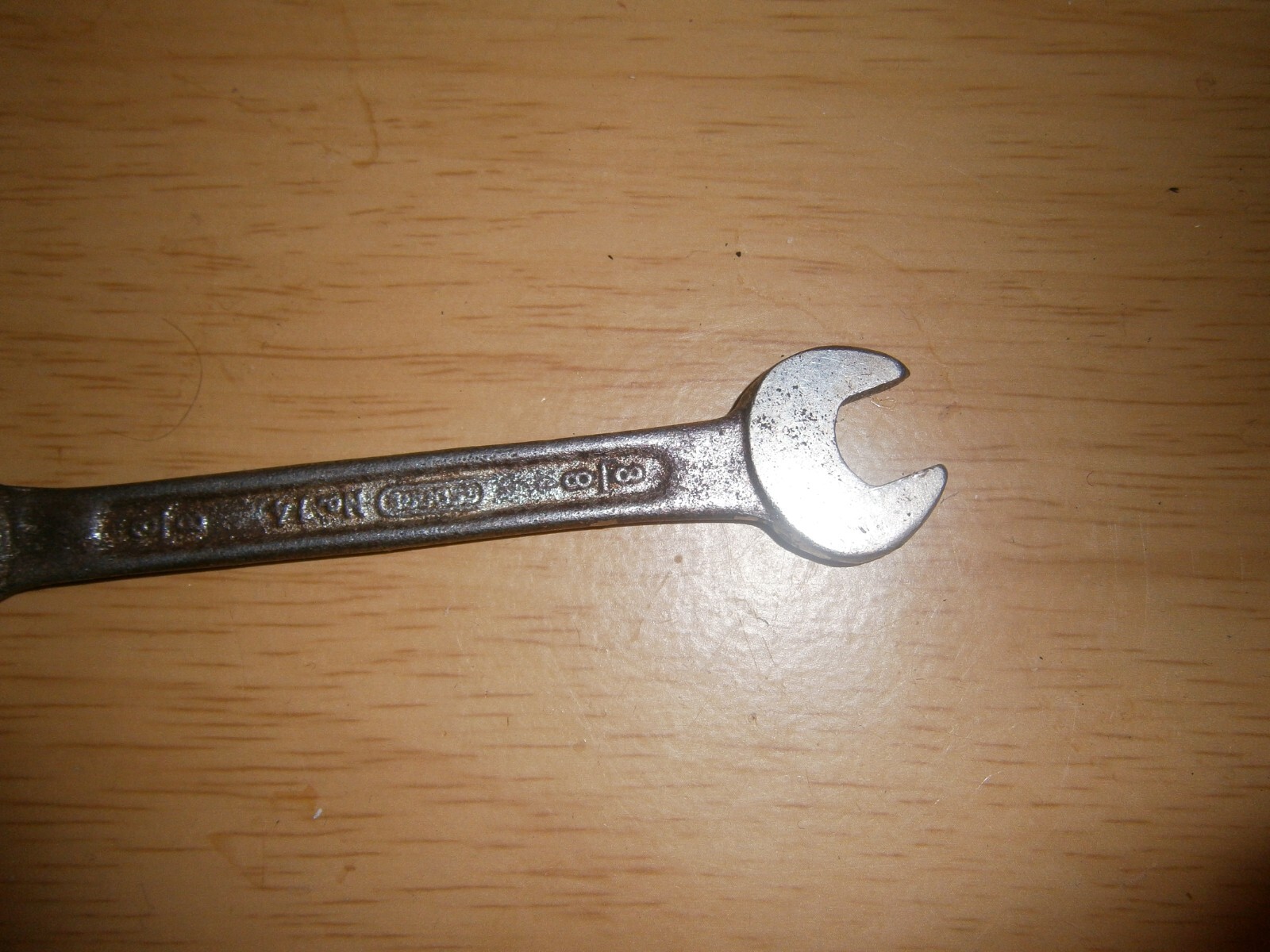 Vintage silver tone spanner. 8/8 & 3/8 ends (E6b)