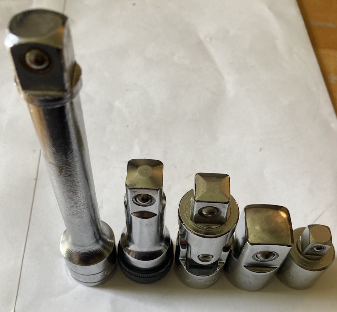 1/2” Socket Extensions, Adaptors & Universal Joint, Most Are NEW