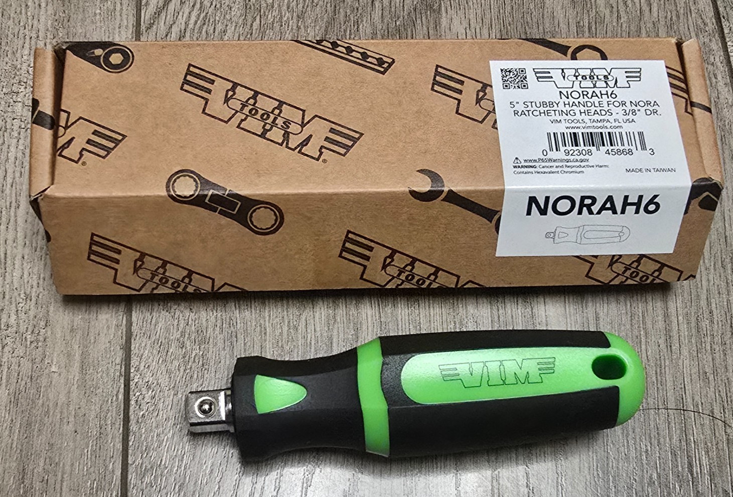VIM 5″ Stubby Soft Grip Handle 3/8dr Socket Driver for NORA150 & 150XL #NORAH6