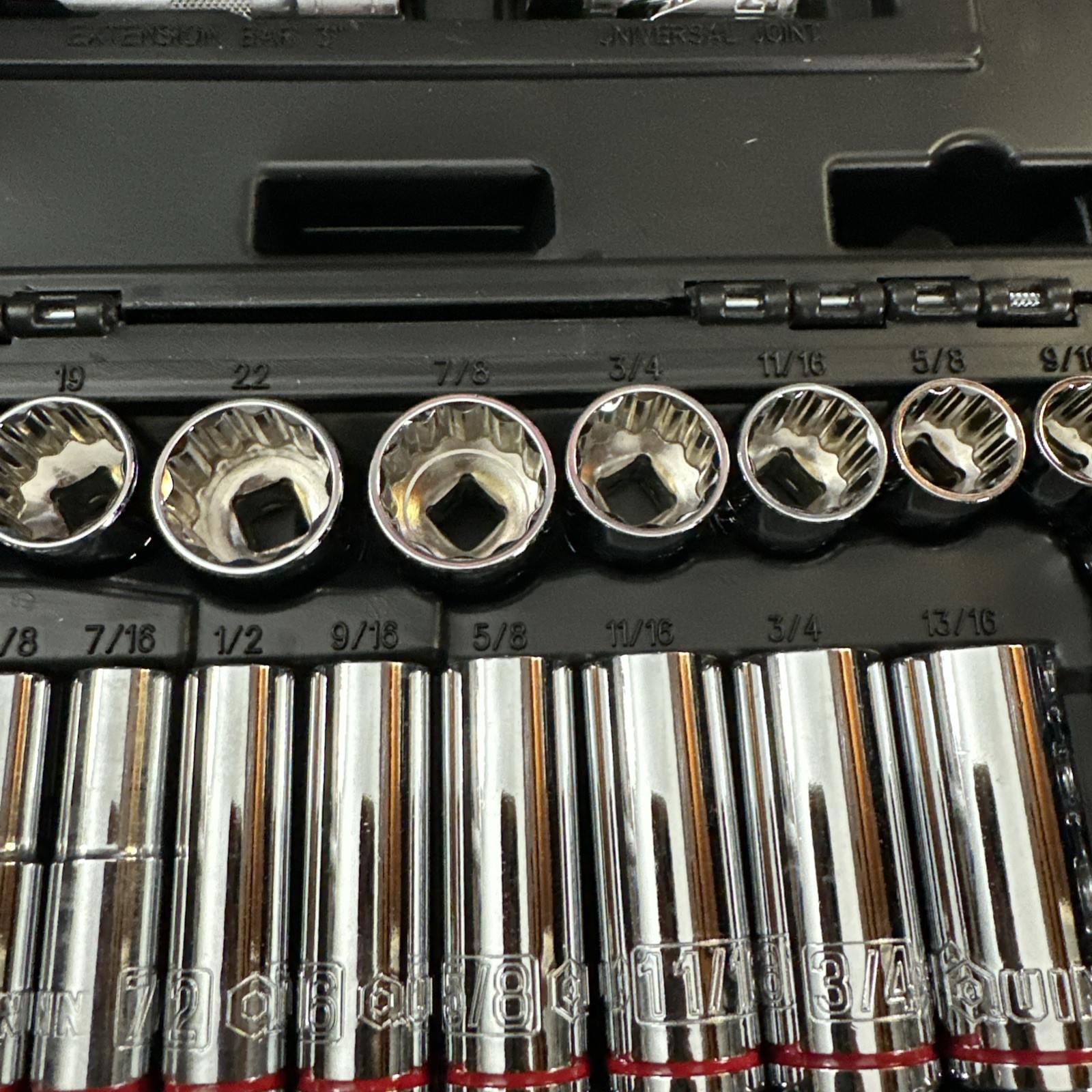 Quinn 3/8 in. Drive SAE and Metric High-Visibility Socket Set