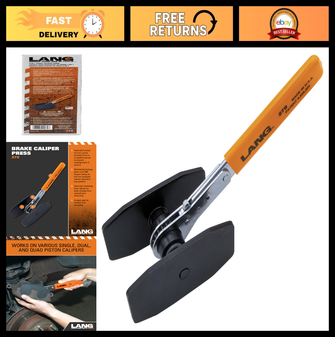 Brake Caliper Tool 279 – Heavy Duty Brake Press for Easy Caliper Compression