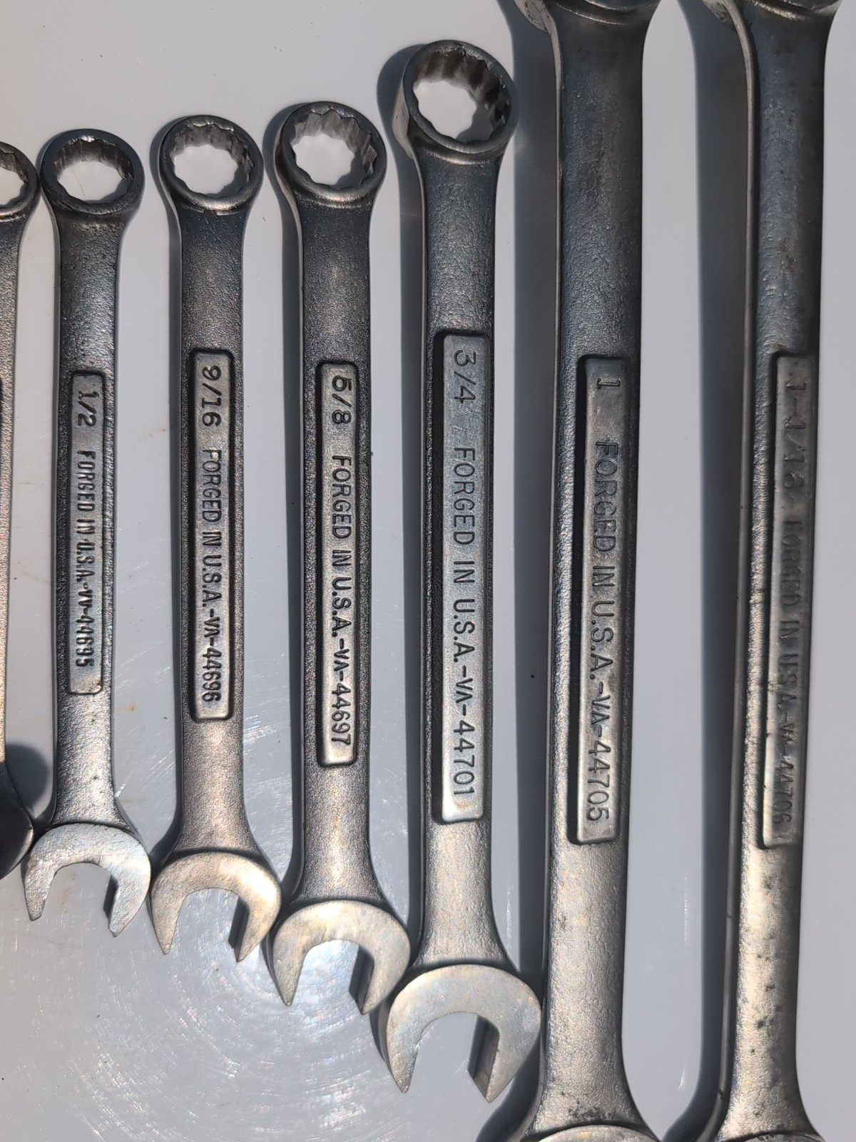 Lot Of 8 Vtg USA Craftsman combination wrenches VA series 3/8” to 1-1/16” nice!