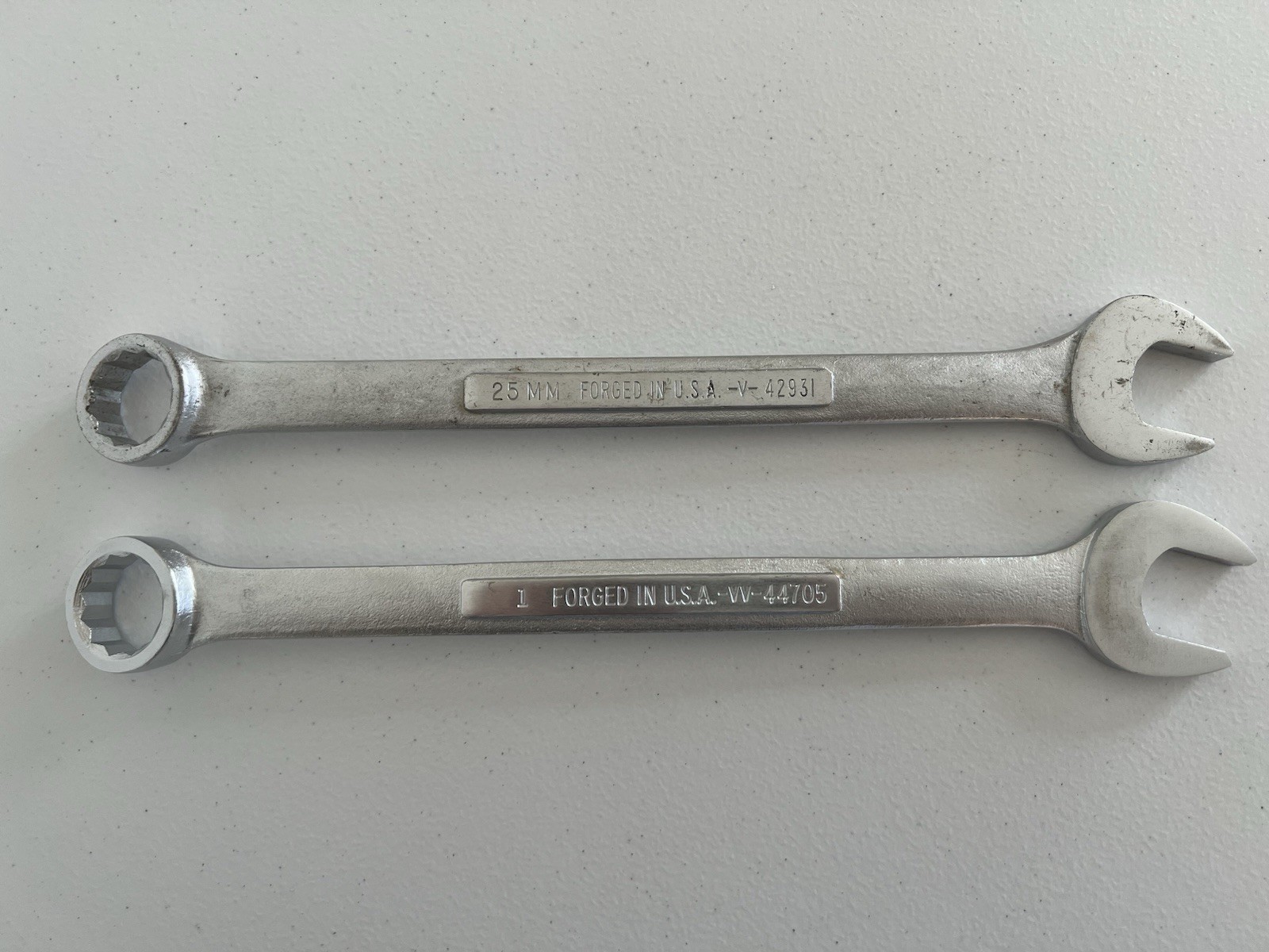 Craftsman 25mm 42931 & 1 Inch 44705 Combination 12 Pt Wrenches