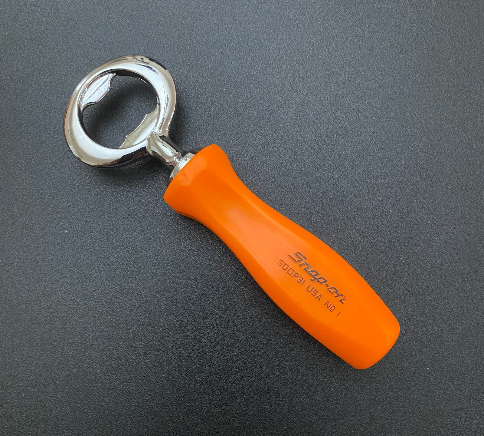 Snap-On Bottle Opener [ Seller’s Creation ] Chrome & Orange 5.5″