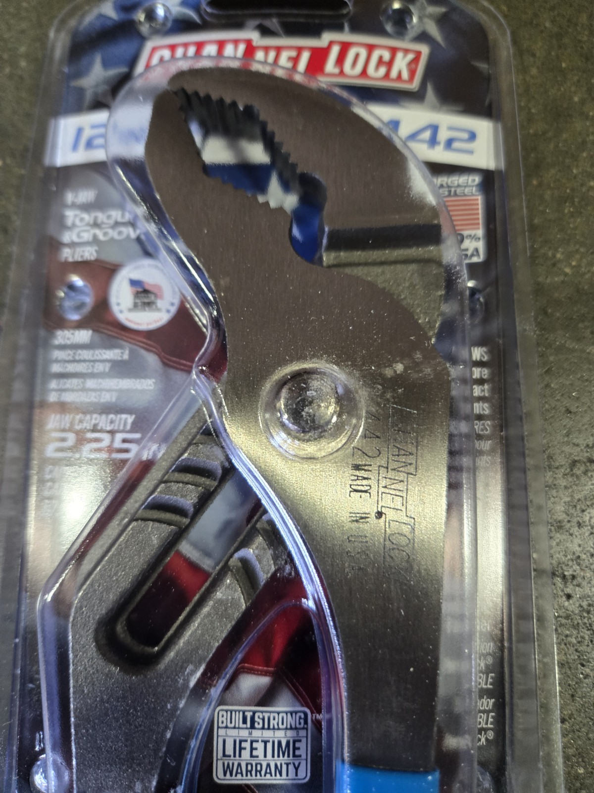 Channellock 442 12-Inch V-Jaw Tongue & Groove Plier