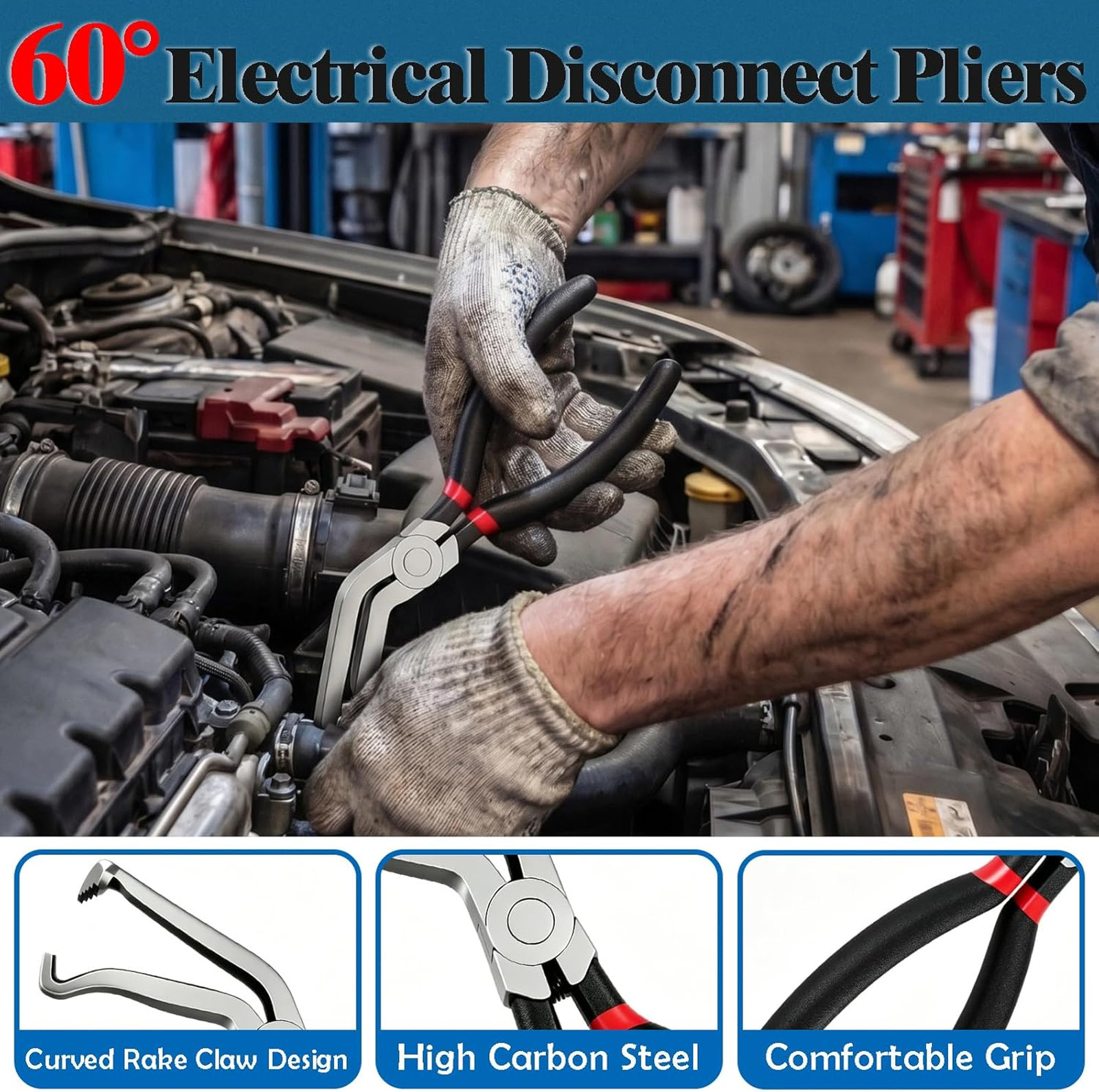 5PCS Automotive Electrical Disconnect Pliers with Connector Removal Tool & Hose