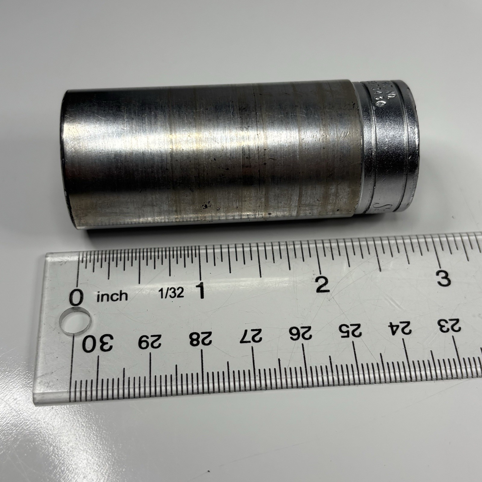 Snap On Tools SFS281 3/8 Dr 6Pt SAE 7/8 Flank Dr Deep Chrome Socket VTG USA