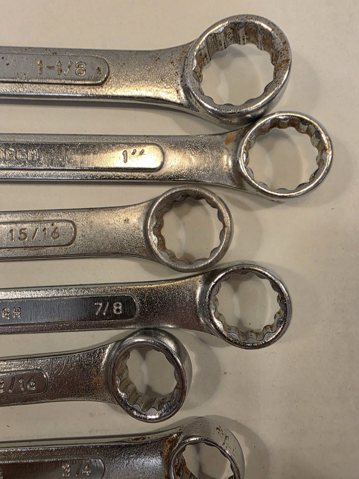 Pittsburgh Combination Wrench Set 14 Peice Raised Panel 12 Point 15 Degree