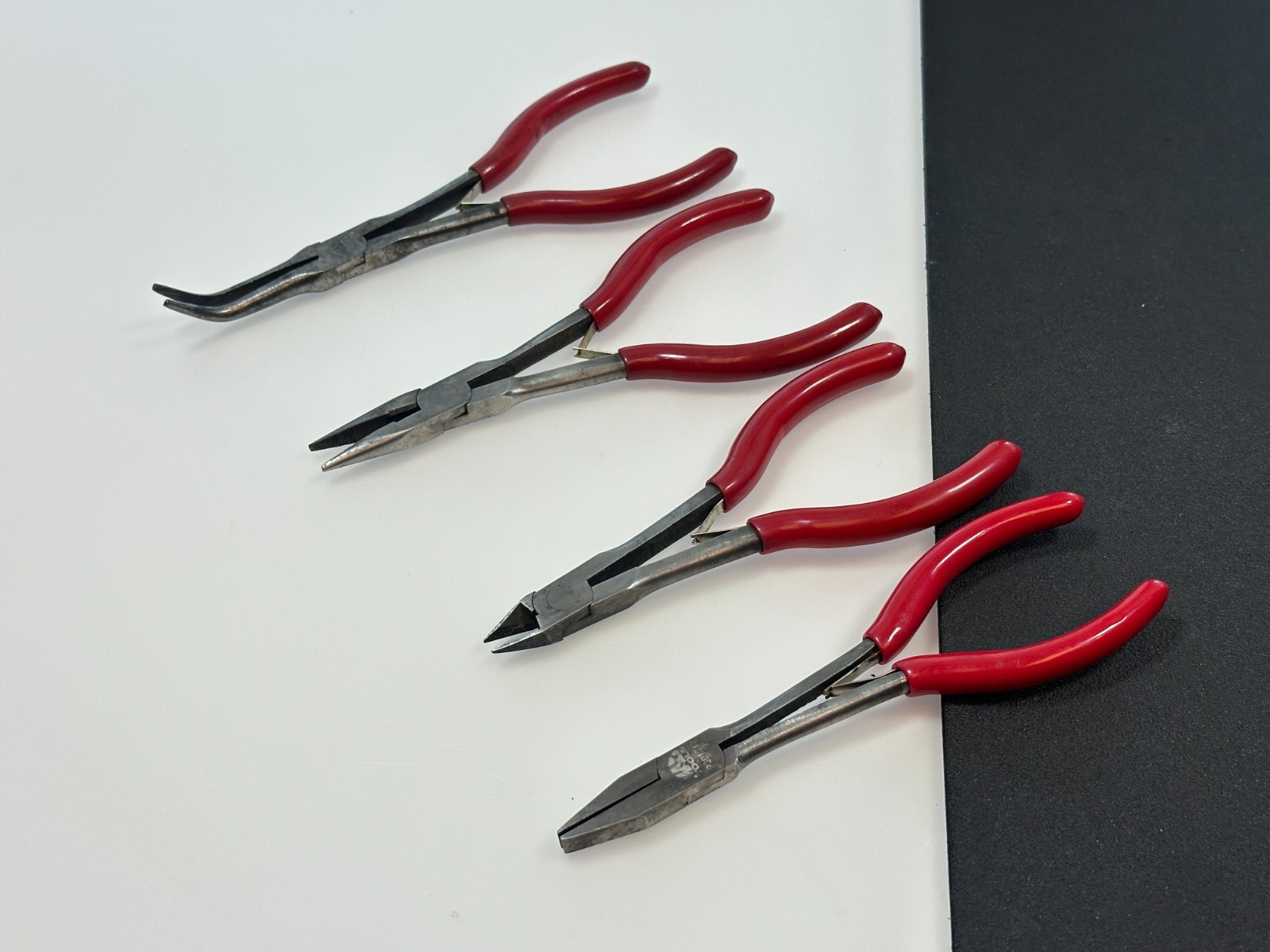 MAC Tools 4pc 6” Mini Precision Long Reach Pliers Cutters Set, Red Grip
