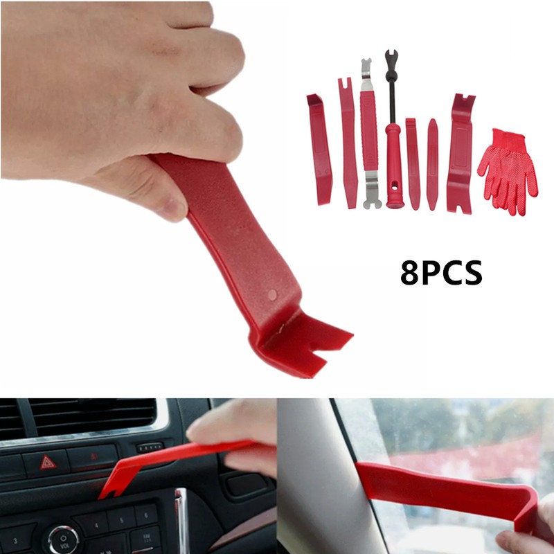 8× Car Trim Scratch Removal Tool Dash Panel Window Molding Fastener Remover Kit