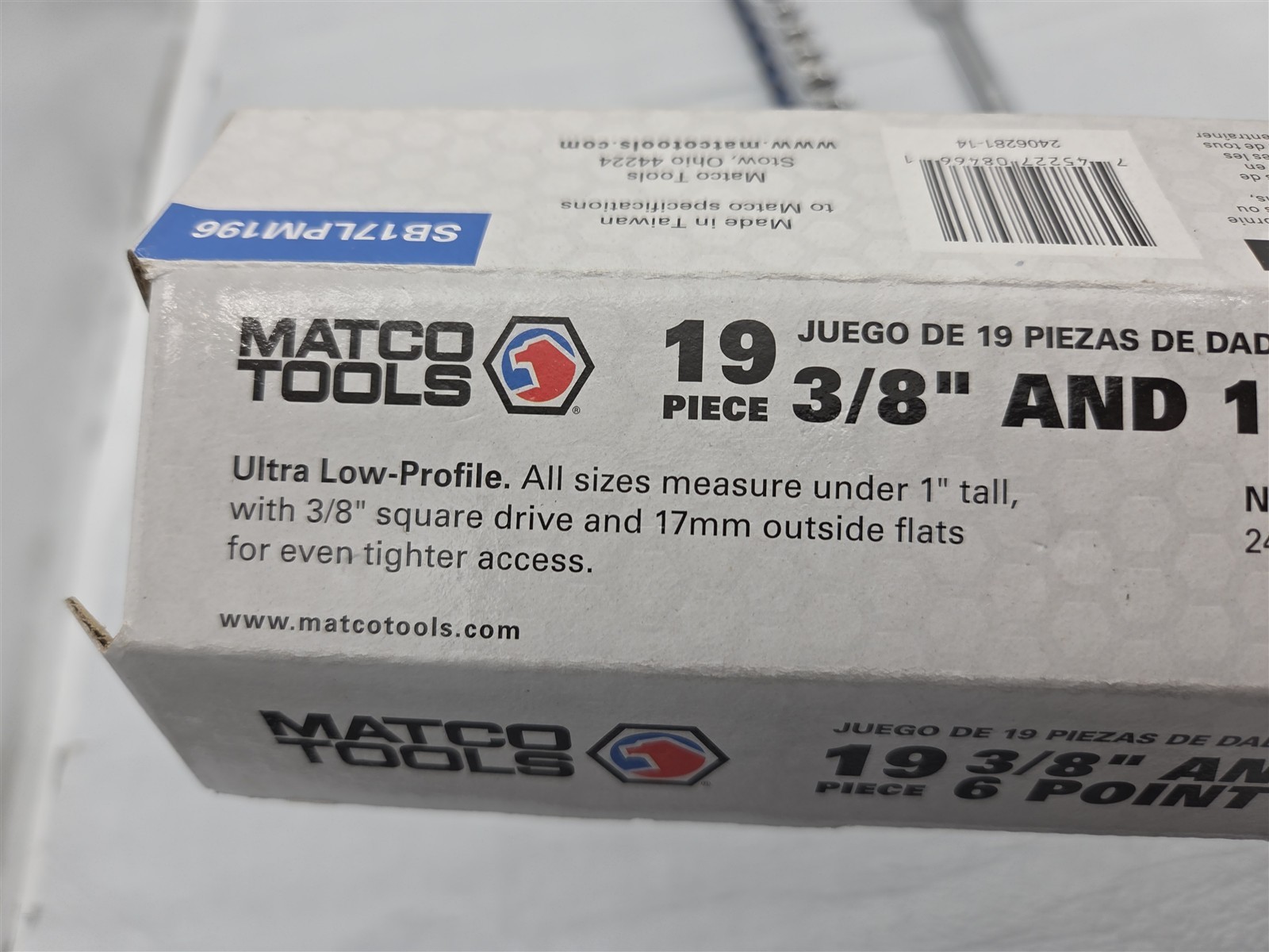 Matco Tools 19Pc 3/8″ 17mm Dual Drive Metric 6Pt Low Profile Sockets SB17LPM196