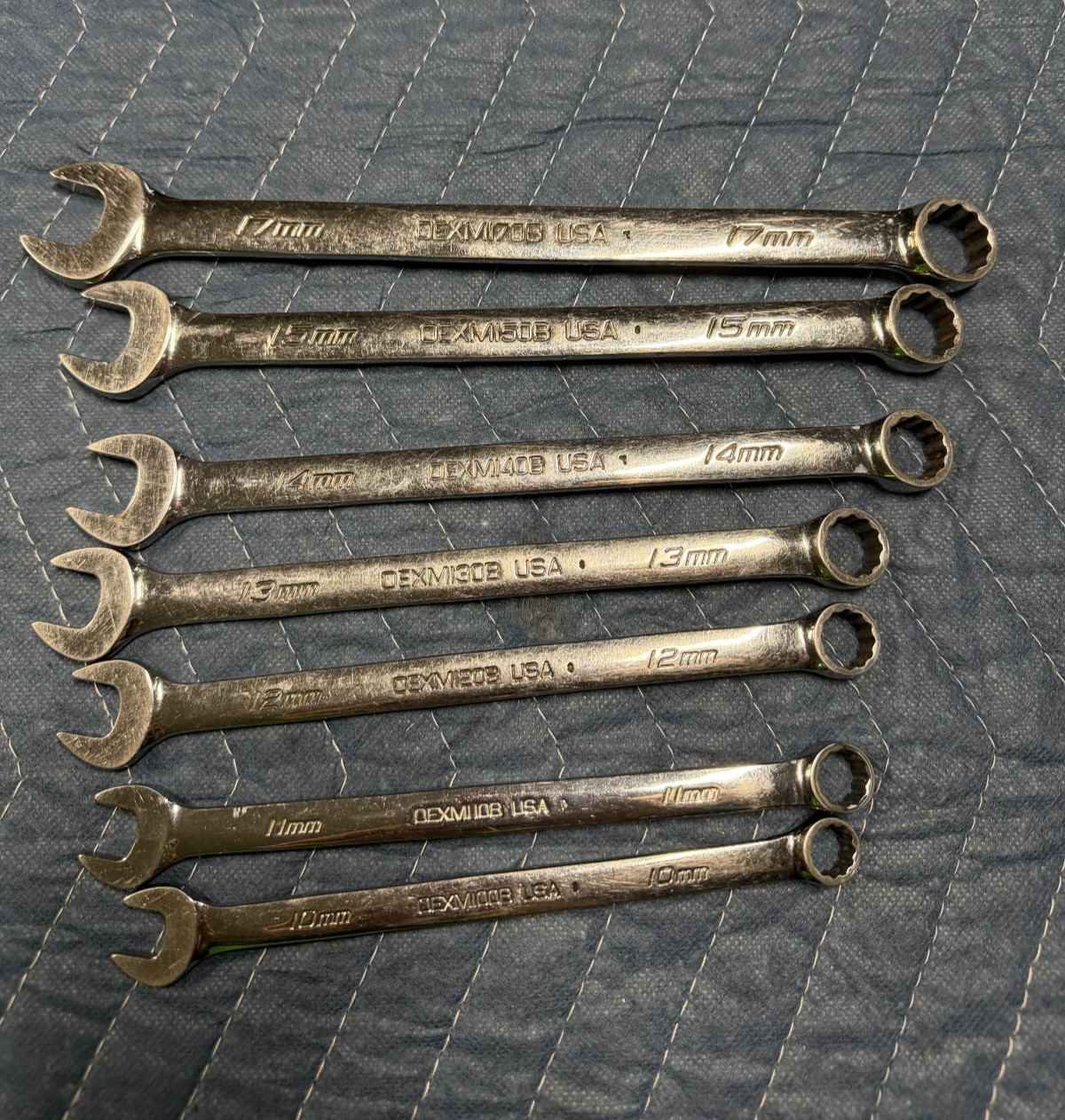 7 Piece Snap-on Metric Combination Wrench Set OEXM707B 10mm – 15mm + 17mm