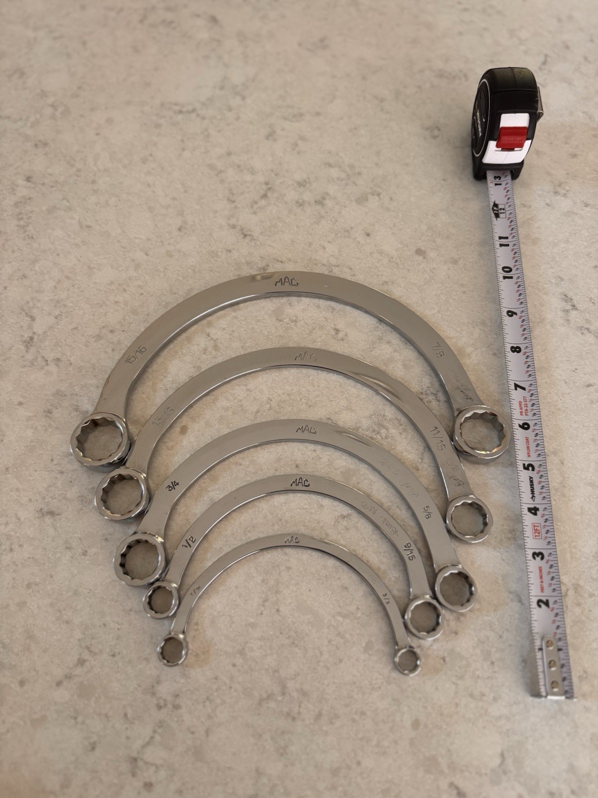 Mac Tools USA Half Moon Obstruction Wrench Double Box End Set 5 PCs