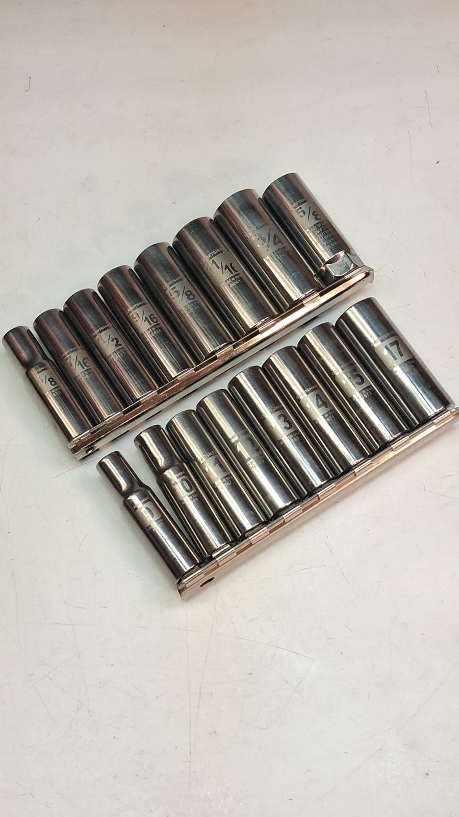 CRAFTSMAN EASY READ *USA* 16-PIECE 3/8″ DRIVE 6 POINT METRIC/SAE DEEP SOCKET SET