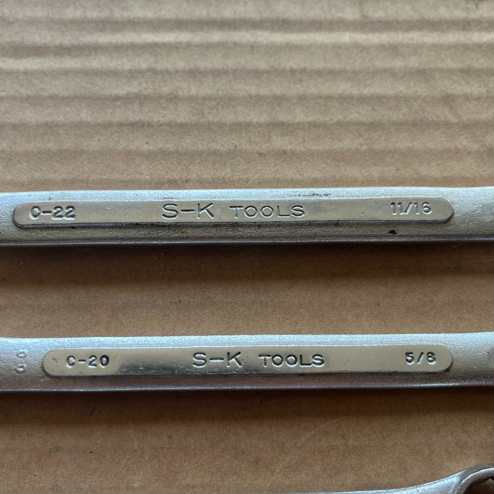 S-K SK Tools C-14 — C-22 Combination Wrench 7/16-11/16″ Inch, 12 Pt USA – 4 pc