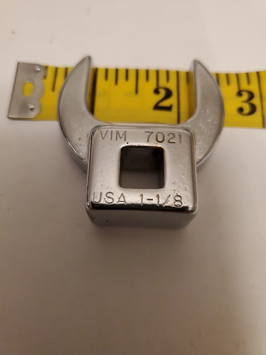 (1) VIM # 7021 Polished CHROME CROWS FOOT 1-1/8 in. 3/8 Drive Made USA 3.3 Oz.