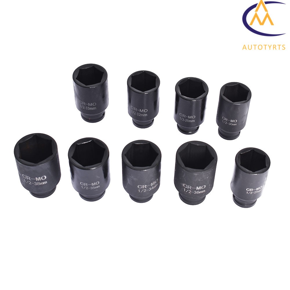 Deep Impact Socket Set 1/2″ Drive Metric Axle Hub Nut Socket 29-38mm 9Pcs