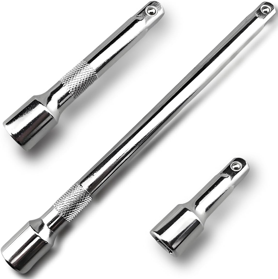 3-Pc Ratchet Extension Set – Non-Slip Grip, Spring Loaded, Corrosion Resistant