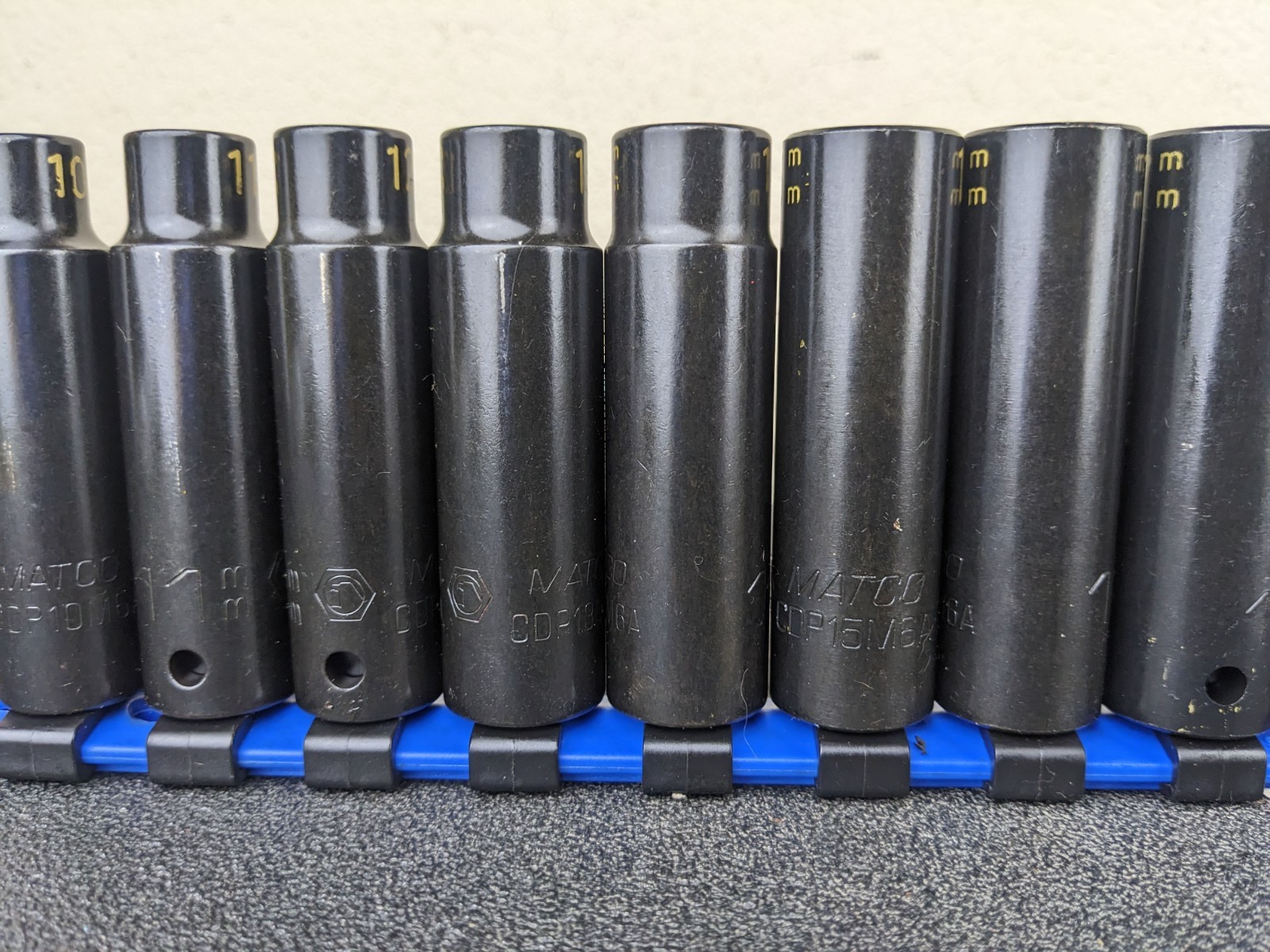 #bp134 Matco Tools NEW 1/2″ Drive METRIC Deep IMPACT Socket Set SCDPM116TA