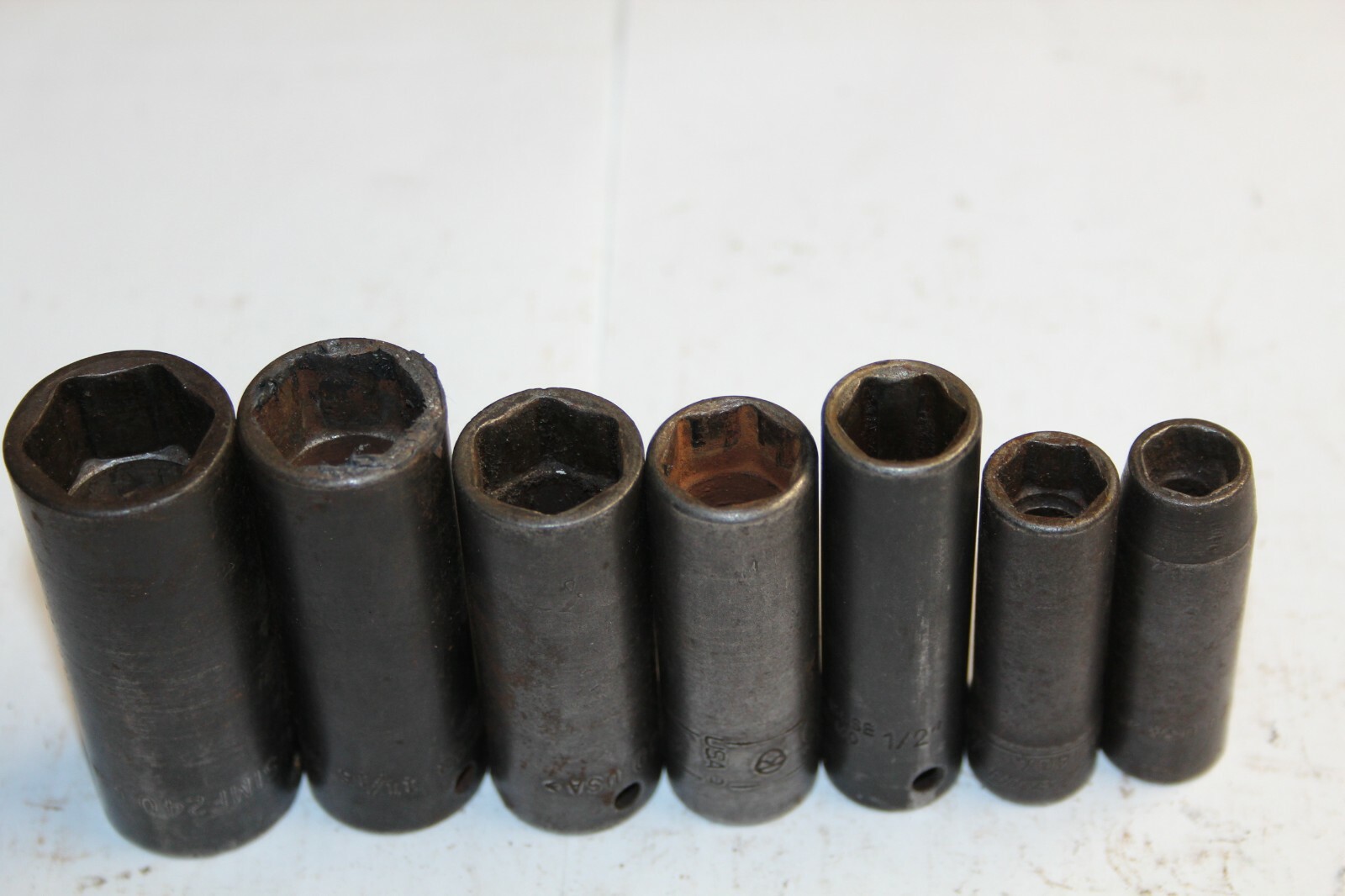 SNAP-ON TOOLS 3/8″ Drive 6-Point SAE Deep Impact Socket Set 7pcs USA