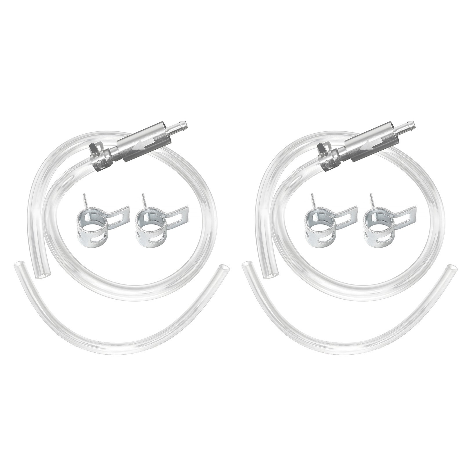 2 SET Universal One Way Brake Bleeder Kit Check Valve with Clear Hose & Clamps