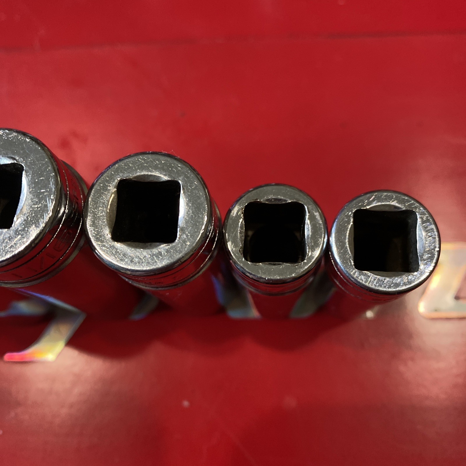 SNAP ON 7 SOCKETS 3/8″ DR SF141-SF281 Missing SF181 12 Point SAE Deep Socket Set