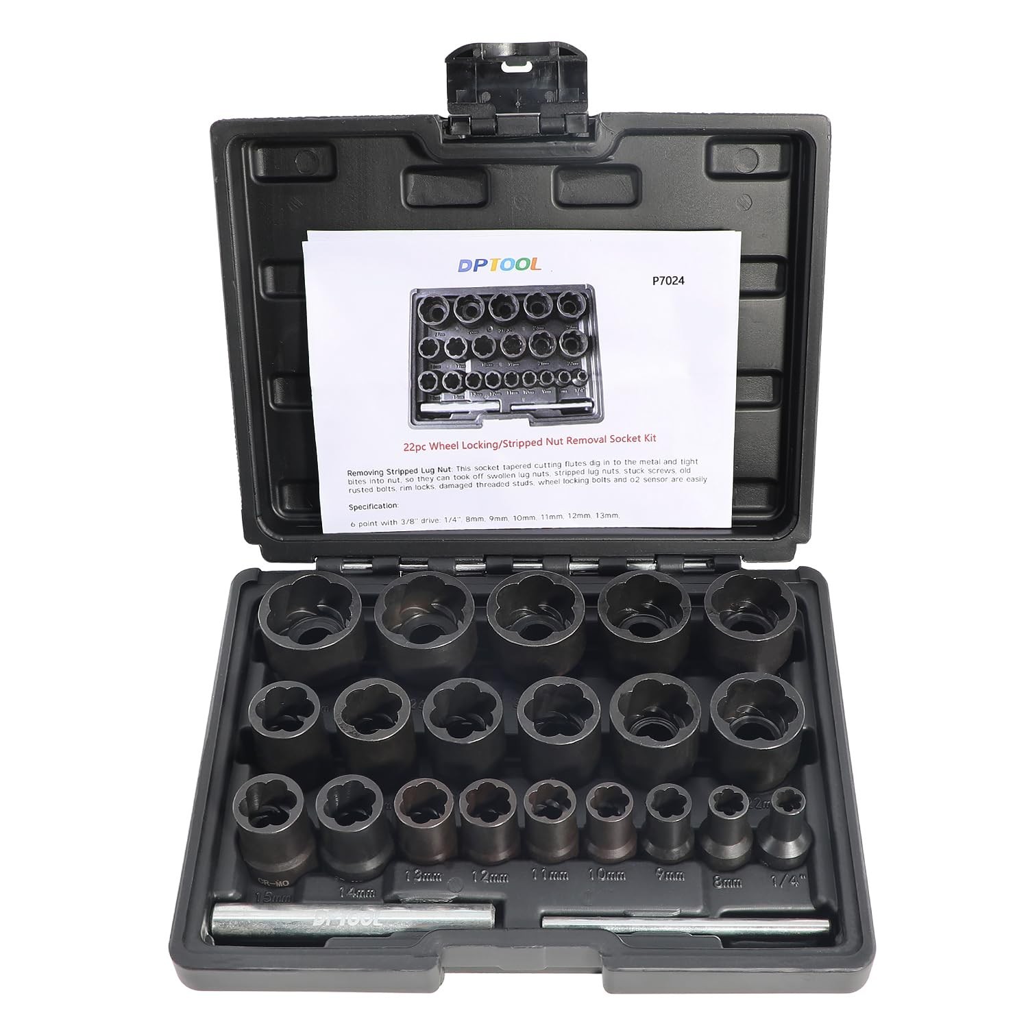22-Piece Bolt Nut Extractor Set – Impact Lug Nut Remover & Wheel Lock Removal To