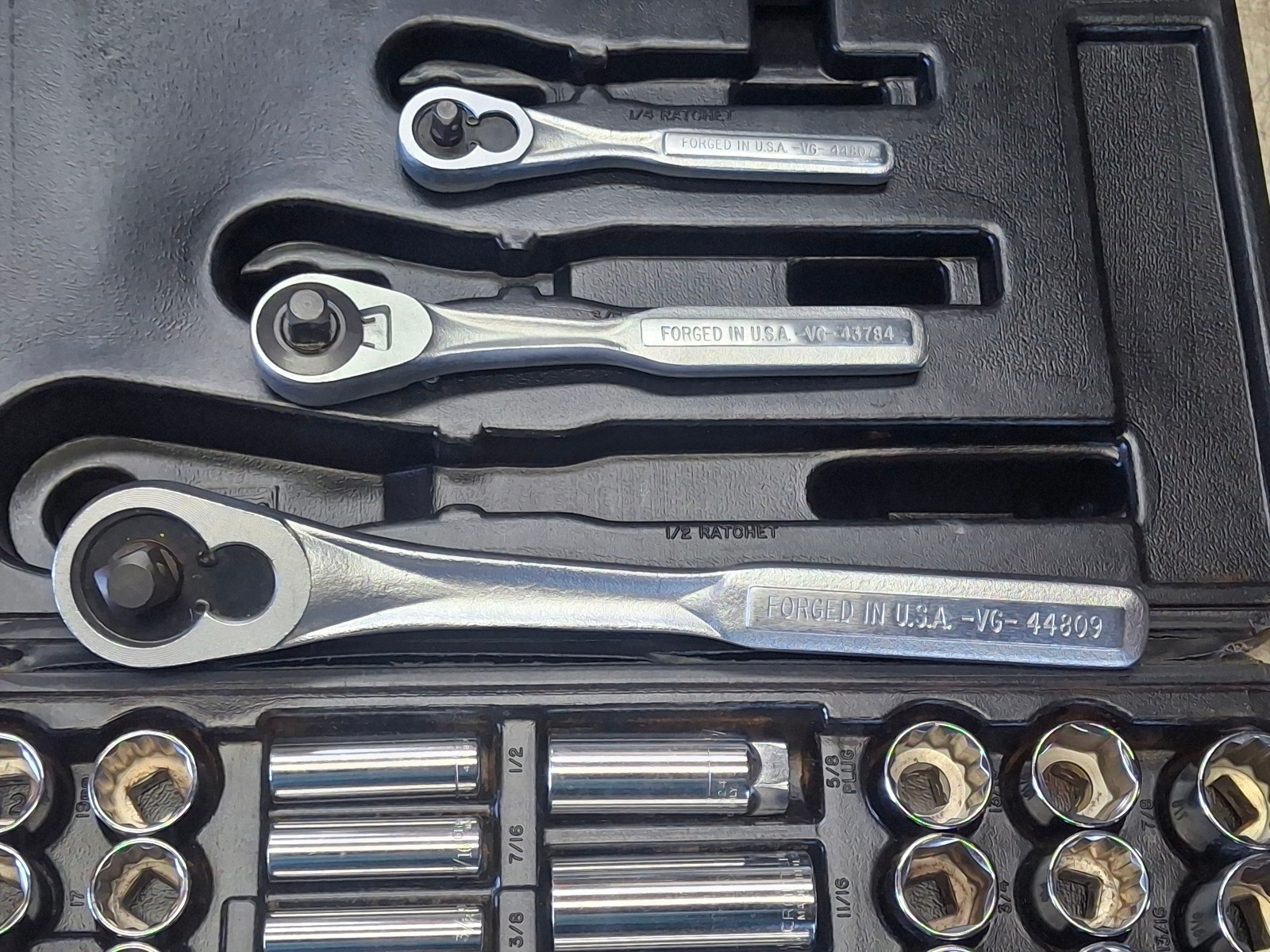 🇺🇸 Sears Craftsman USA 33285 Mechanic Service Socket Tool Set w/ Ratchets