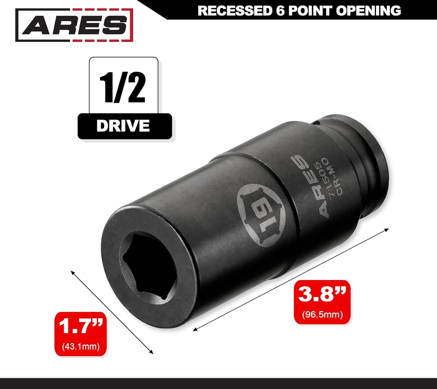ARES 71505-19mm Harmonic Balancer Socket for Honda – Deep One Size