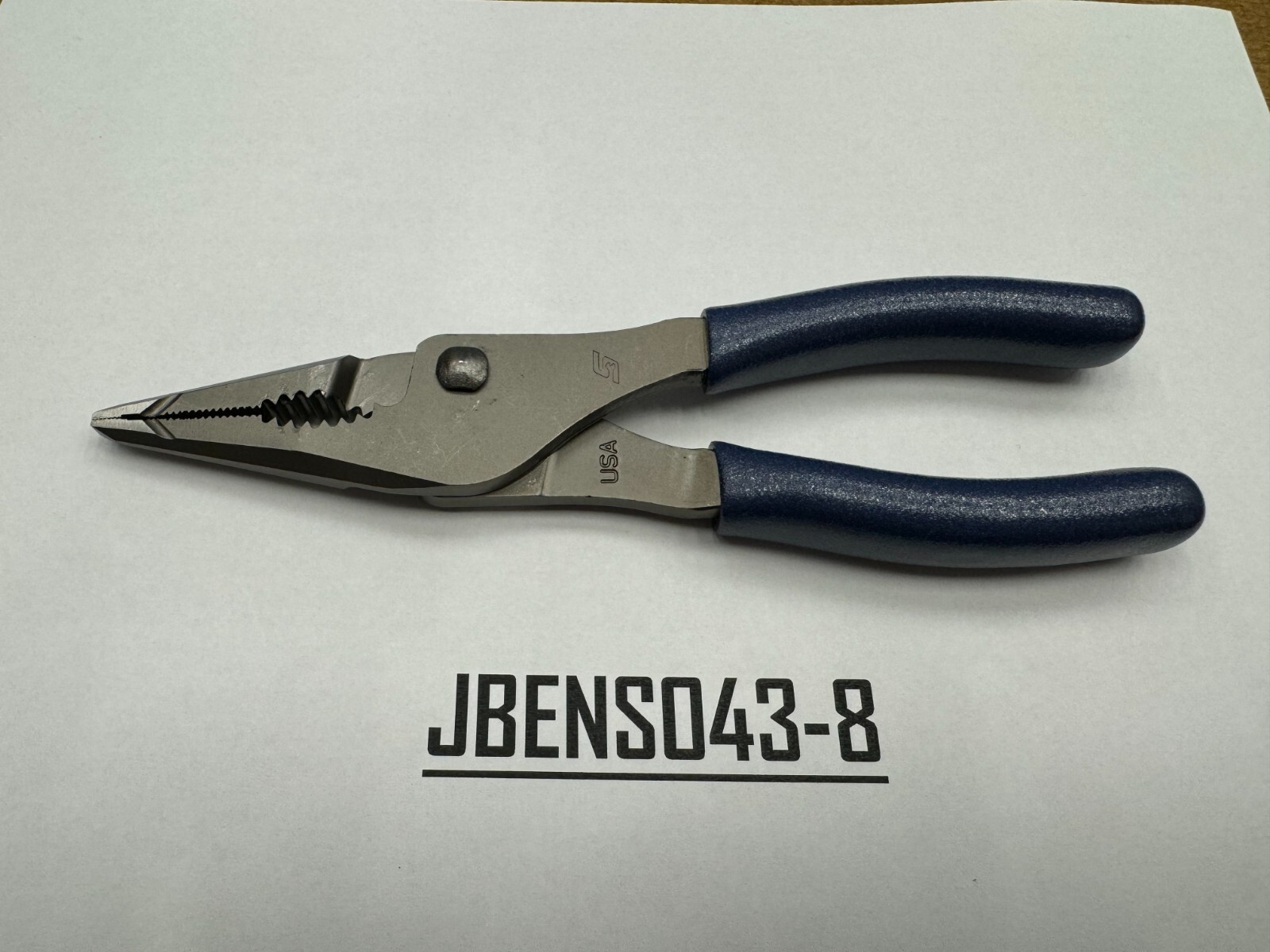 Snap-On Tools NEW POWER BLUE 7″ Soft Grip Long Nose Slip Joint Pliers LN46ACFMB