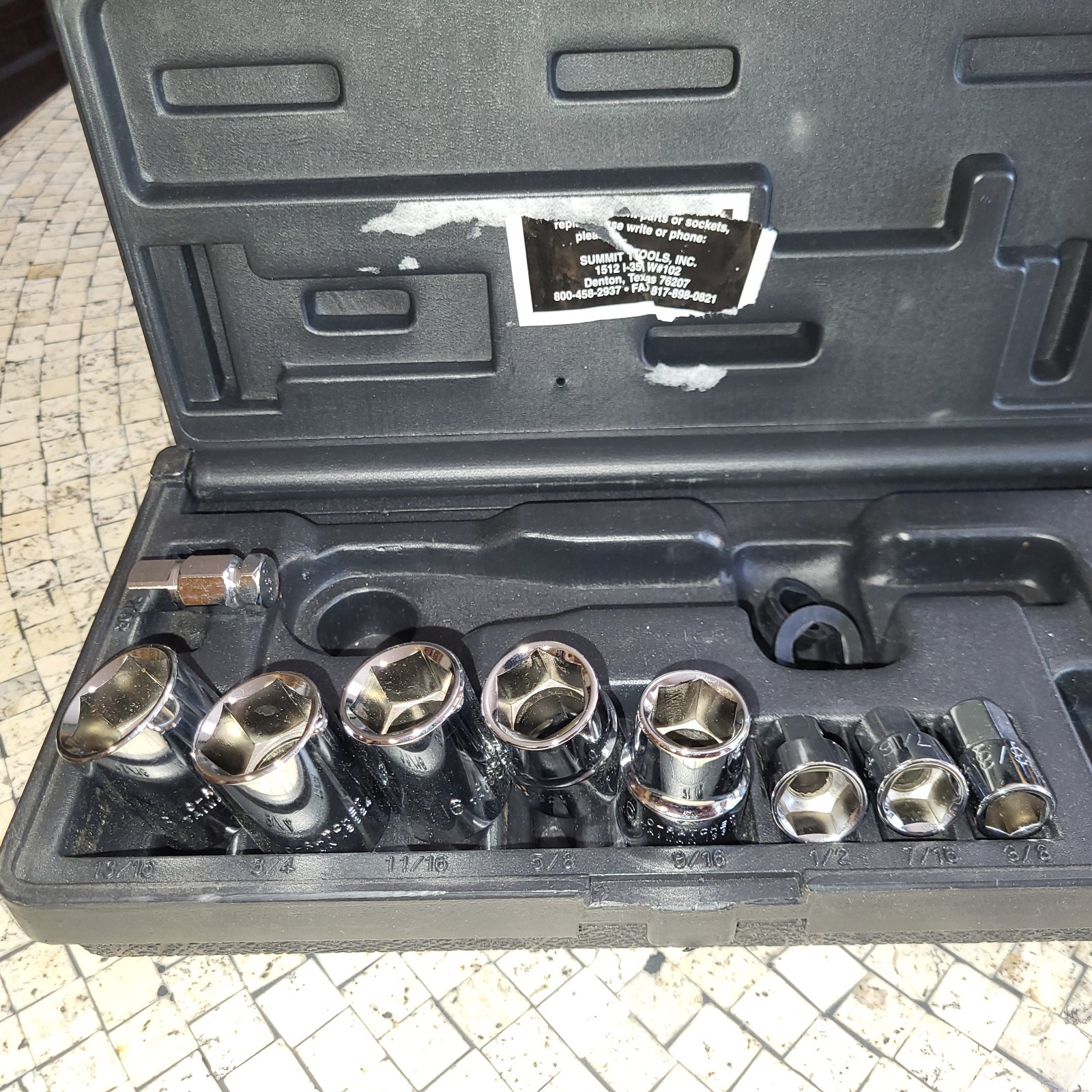 O-Ratchet Hexx SAE Drive Set #34752 Pass Thru Socket Set & Case Missing Ratchet