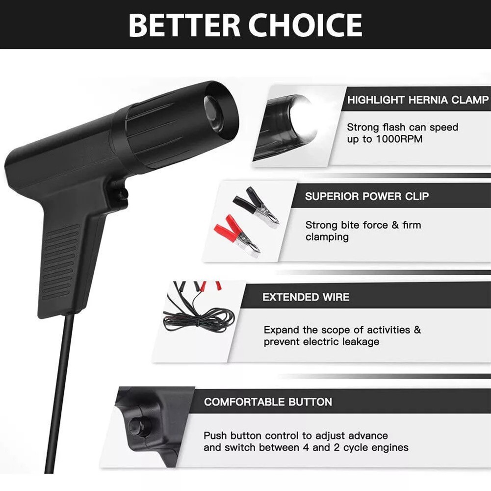 Automotive Strobe Timing Light 12V for Detecting Engine Timing Changes Easily