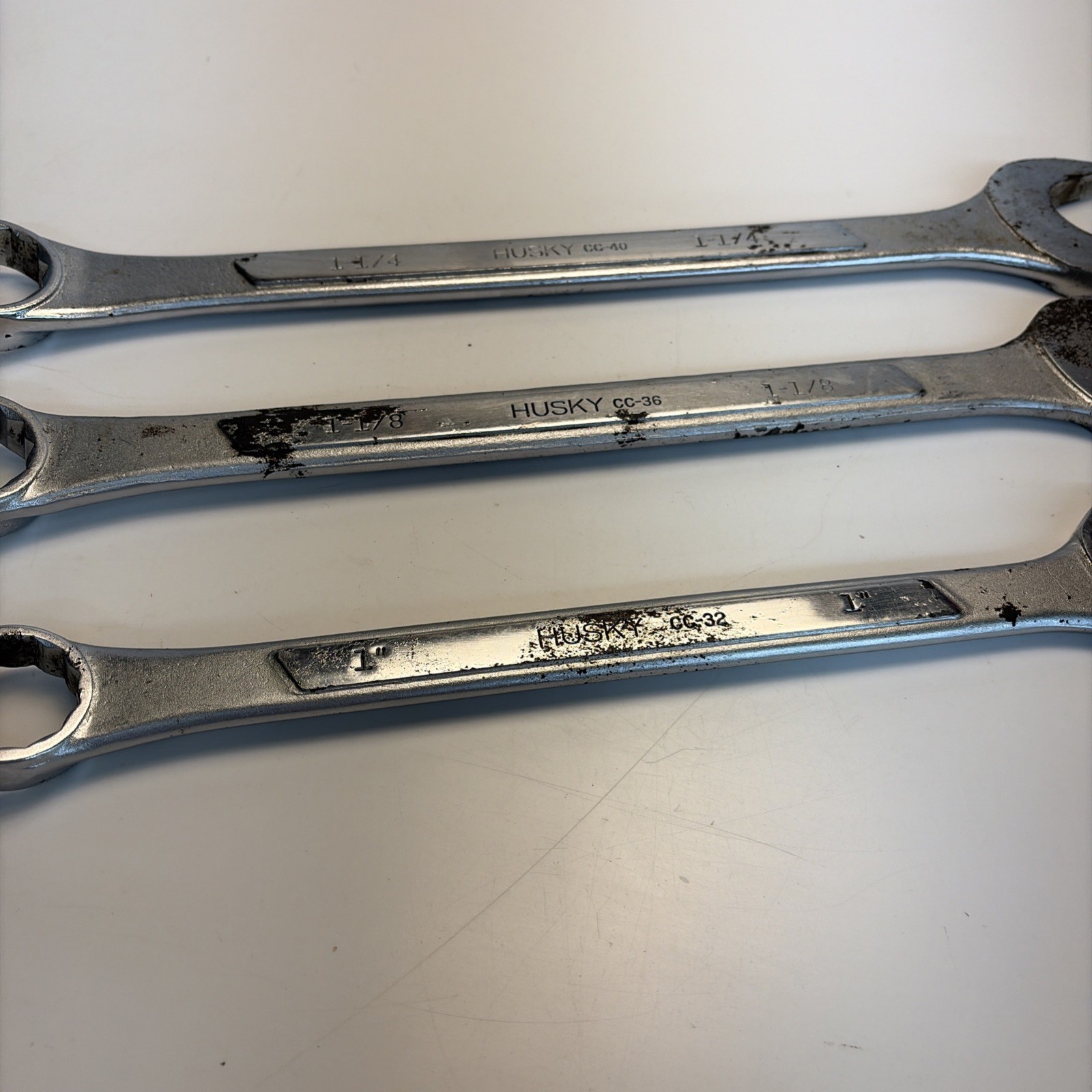 Vintage Husky USA Combination Wrench Set CC32 CC36 CC40 1″ – 1-1/4″