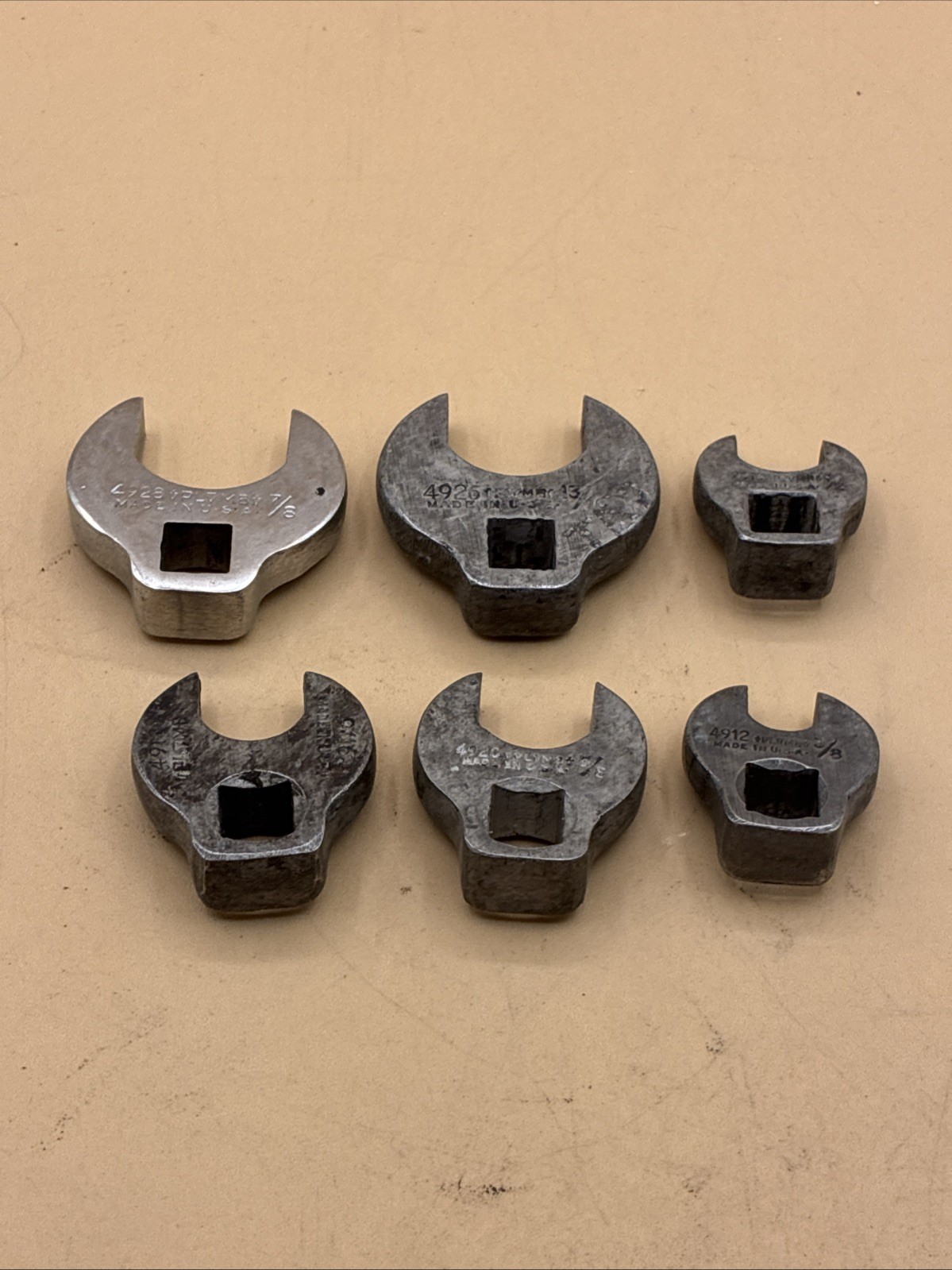 Vintage Plomb USA Crows Foot Sockets Lot Of (6) Rare Vintage. See Photos