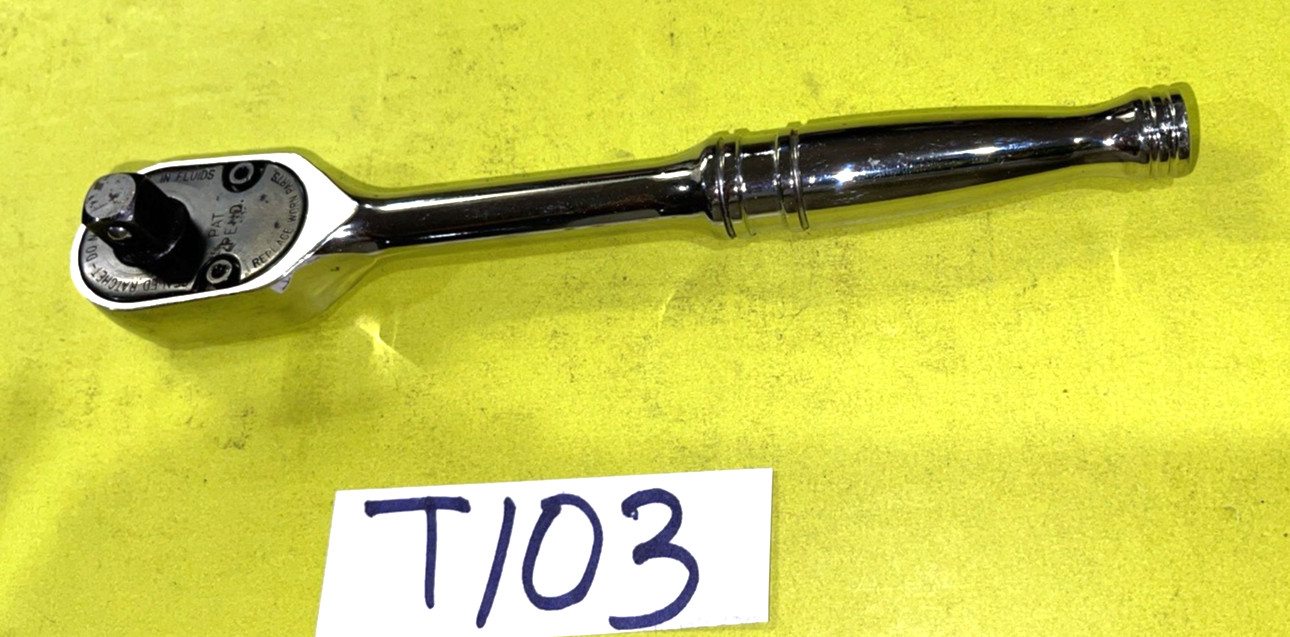 SNAP-ON TOOLS 3/8 DRIVE 7-1/2 INCH CHROME 80TOOTH RATCHET F80 SHIPPED FREE IN US