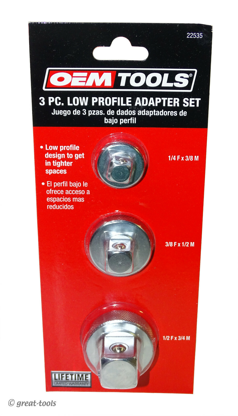 RATCHET ADAPETER SET – low profile spinner – automotive hand tools – adapters