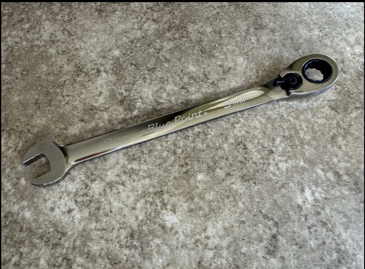 🔵 NEW Blue-Point 9mm 12-Point Metric 15° Offset Reversable Ratcheting Wrench