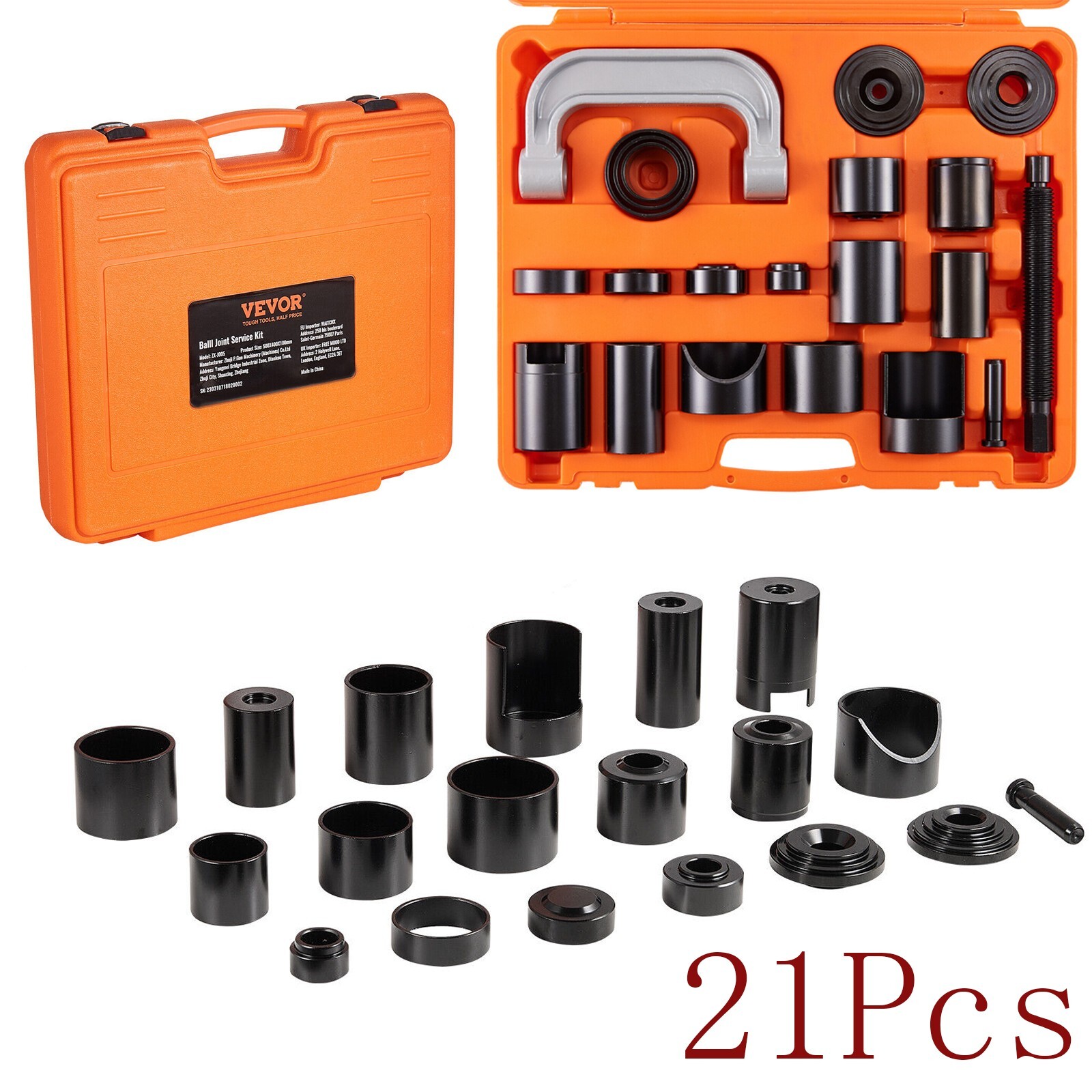 21Pcs Auto Repair Service Removal Ball Joint Press Tool Kit & Master Adapter Set