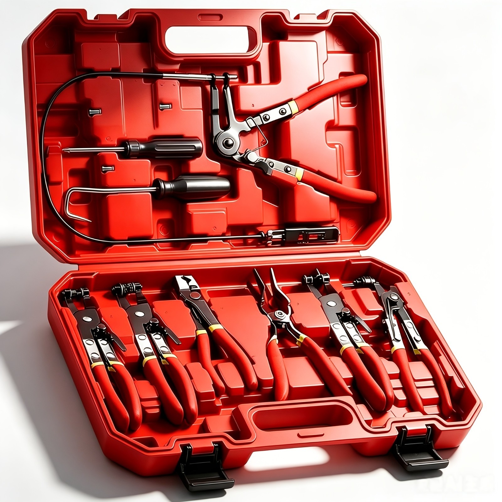 9pcs Flexible Hose Clamp Pliers Set, Long Reach Spring Wire Clip Plier Hose Clam