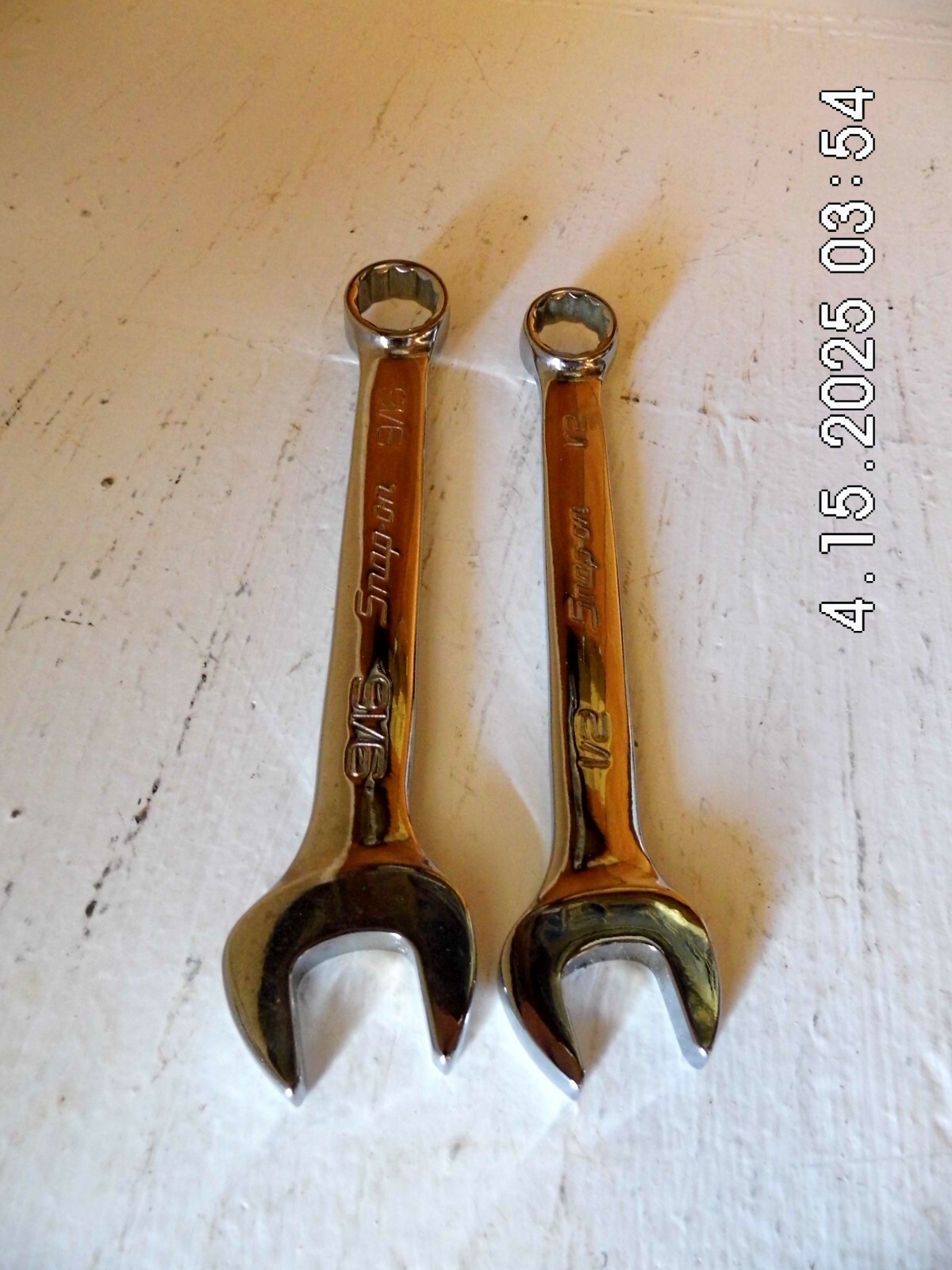 Two Snap-On Combination Wrenches 1/2» (OEX160B) & 9/16» (OEX180B) 12 Pt.