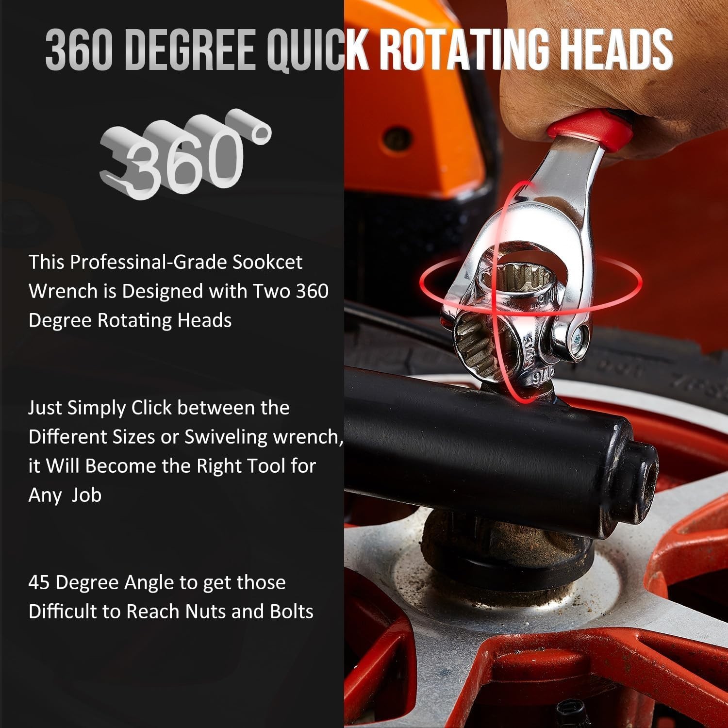 48-in-1 Socket Wrench, 360° Rotating Head, Stainless Steel Tool-USA STOCK