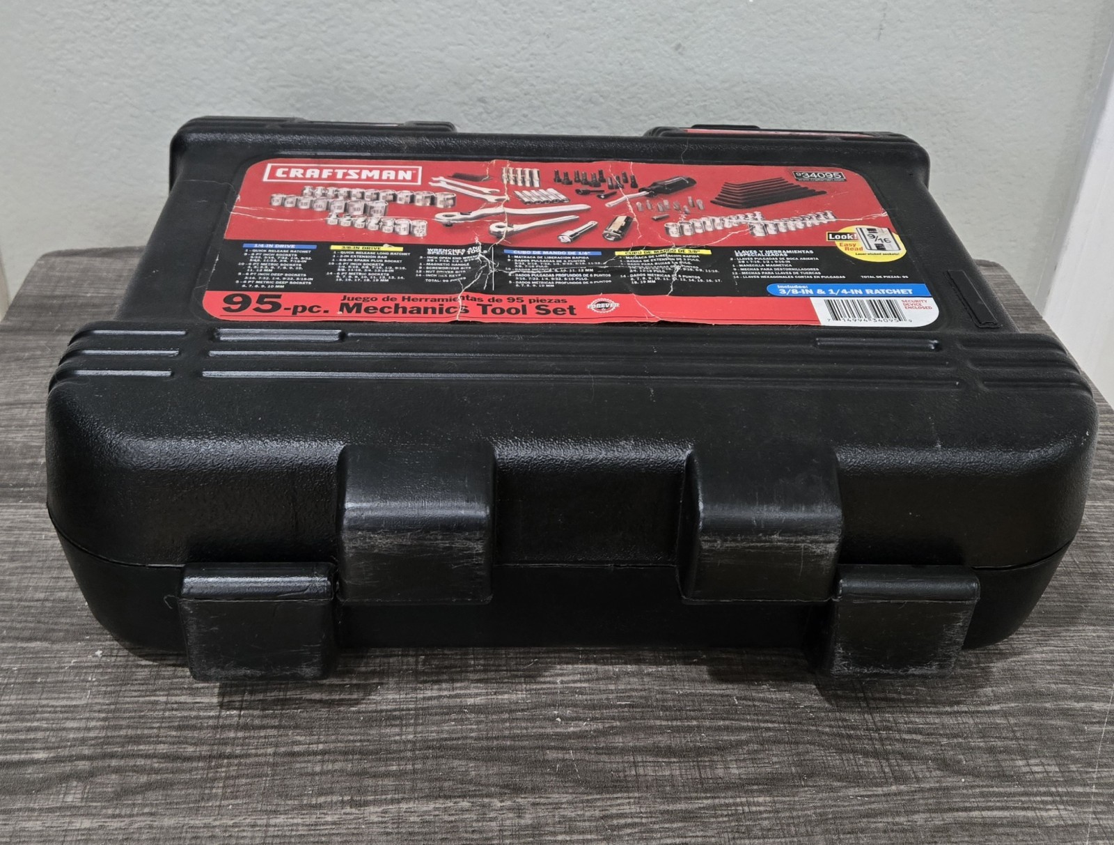 Easy Read Craftsman USA 95 Piece Mechanic Tool Set Complete in Case No 34095