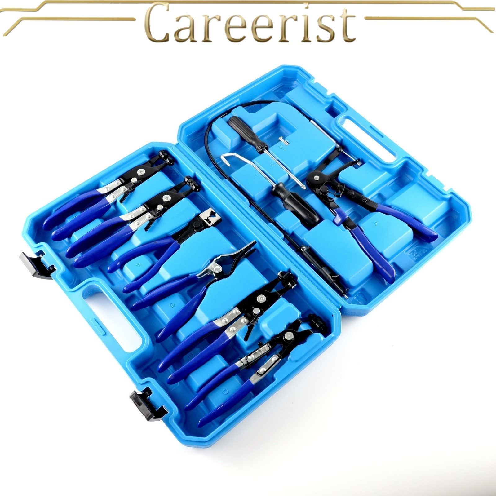 10Pc Hose Clamp Clip Remover Pliers Wire Long Reach Kit Fuel Oil Water Hose Tool